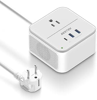 BESTEK 2000W Voltage Converter US to Europe 220V to 110V Converter Pure Sine Wave with PD 35W USB-C for Hair Dryer/Curling Iron/Phone Travel Adapter for Europe/Italy/France (White)