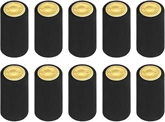 uxcell 100Pcs PVC Heat Shrink Capsules Wine Bottle Capsules Shrink Cap Wrap Shrink Top Cover for Wine Cellars and Home Kitchen, Black 32x50mm