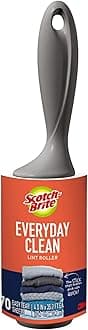 Scotch-Brite Everyday Clean Lint Roller, Lint Roller for Pet Hair, Clothing, Furniture and More, 1 Lint Roller, 70 Sheets Total, Lint Remover, Lint Remover for Clothes, Pet Hair Removal