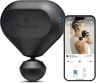 Therabody Mini (2nd Generation) - Handheld Deep Tissue Percussion Massage Gun & Compact Personal Massager for On-The-Go, Portable Muscle Pain Relief in Neck, Back, Leg, Hand,Shoulder (Black)