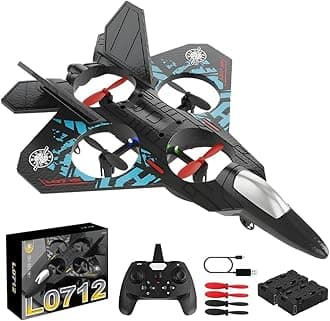 Remote Control Aeroplane, 2.4GHz RC Fighter Plane, LED Lights, USB Charging, RTF for Beginners