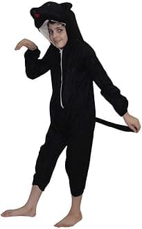 Kaku Fancy Dresses Fleece Bear Wild Animal Costume For Kids - Black, 3-4 Years | Animal Fancy Dress For Boys & Girls