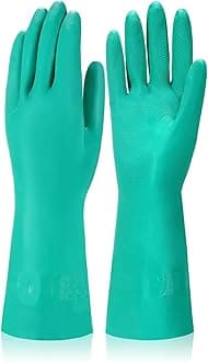 AM SAFE-X Heavy Duty Household Cleaning Rubber Hand gloves, Dishwashing Gloves, Kitchen Cleaning, Working, Painting, Gardening, Pet Care, 1 Pair, Large, Green