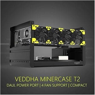 6/8 GPU Aluminum Stackable Open Air Mining Computer Frame Rig Ethereum Veddha (6GPU-T2)