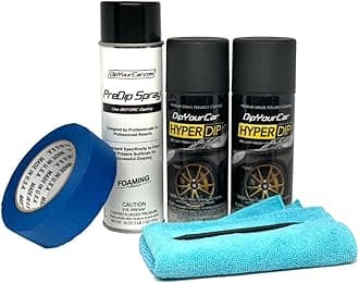 HyperDip Peelable Emblem Car Paint Kit - DIY Set with Cans of Automotive Spray Paint, Removable Auto Paint Kit Protection & Color for Car Badges, Bronze Gold Automotive Paint