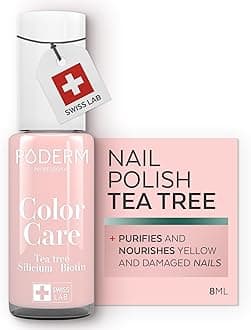 PODERM Swiss-Made Antifungal Nail Polish – Pink | Breathable Treatment with Tea Tree, Silicon & Biotin | Strengthens, Repairs & Conceals Yellow, Brittle & Damaged Nails | Podiatrist-Developed
