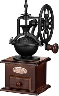 Manual Coffee Grinder,IMAVO Vintage Style 【Great Gift】 Wooden Coffee Grinder Roller Grain Mill Hand Crank Coffee Grinders - Classic