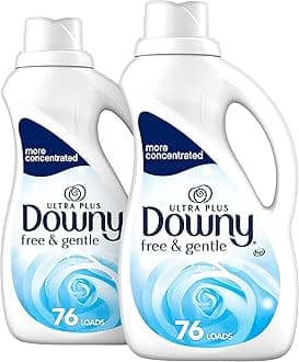 Downy Ultra Plus Free & Gentle Liquid Fabric Conditioner (Fabric Softener), Concentrated, 51 oz Bottles, 2 Pack, 152 Loads Total