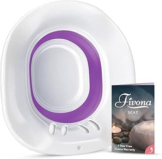 Fivona Sitz Bath for Toilet Seat Hemorrhoids and Postpartum Care - Yoni Steam Seat - Foldable Basin for Epsom Salt Soak - Portable Bidet BPA Free Temperature Resistant - Universal Fit