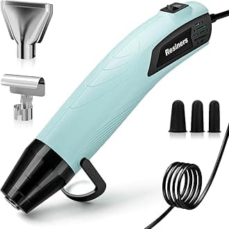 Heat Gun for Resin, 350W Fast Heating Dual Temp Heat Gun (482°F~662°F) with 3 Nozzles & 3 Silicone Covers, 4.9Ft Long Heat Gun for Bubble Remove,Vinyl Shrink Wrap,Candle Making,Epoxy Resin