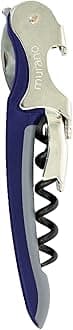 Franmara Blue Soft-Touch Murano Two-Step Waiter Corkscrew with Nonstick Spiral