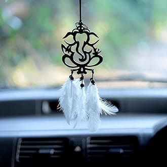 Car Hanging Accessories Interior - Elegant Dream Catcher for Car - Charm for Auto Decor - Stylish Handmade Ornament for Rear View Mirror Decoration - Ganesh