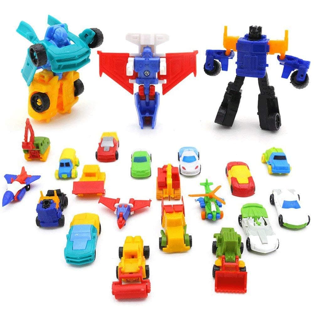 Mcpinky Transform Car Robot, 10PCS Pull Back VehiclesDeformation Car Shape Shifting Robot for Kids Children's Gift