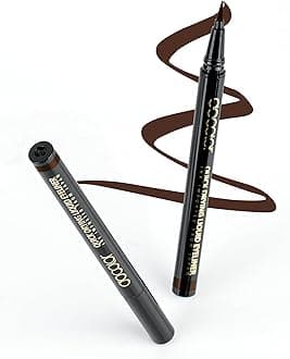 docolor Eyeliner, 2PCS Brown Liquid Eyeliner Waterproof Eye Liner Pen Super Slim Precise All Day Brown Eye Pencils Professional Makeup Liquid Eye Liner Pencil for Women