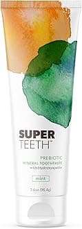 SuperTeeth Hydroxyapatite Toothpaste, Fluoride-Free with Prebiotics & Xylitol, Remineralizing Toothpaste that Freshens Breath, Fights Cavities & Removes Plaque, Adults & Kids, Mint Flavored