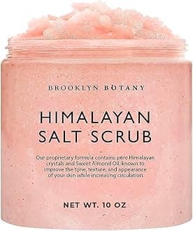 Himalayan Salt Body Scrub - Moisturizing and Exfoliating Body, Face, Hand, Foot Scrub - Fights Stretch Marks, Fine Lines, Wrinkles - Great Gifts for Women & Men - 10 oz