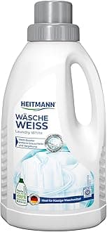 Laundry white: liquid whitening brightener for grey haze and yellowing, no bleach, suitable for fine washing, matched to liquid detergent, made in Germany, 500 ml