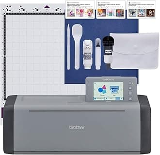 Brother ScanNCut SDX125EGY Electronic DIY Cutting Machine with Scanner, Make Custom Stickers, Vinyl Wall Art, Greeting Cards and More with 682 Included Patterns, Grey