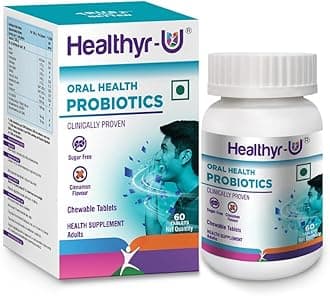 Healthyr-U Oral Health Probiotic Chewable Tablets | Clinically Studied Probiotic Strains | Boost Oral Immunity | Prevent Bad Breath & Dental Plaque | Maintain Healthy Gums | 60 tablets