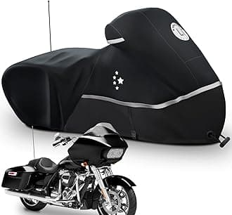 Motorcycle Cover Storage for Touring Models Harley Davidson Road King,Road Glide,Street Glide, Electra Glide,Heritage Classic,Low Rider-ST,Indian/Honda/BMW/Ducati/Suzuki/Kawasaki/KTM Black