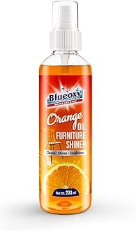 BLUEOXY Orange Oil Furniture Shiner |Furniture Cleaner |Conditioner |Natural Furniture Care Product |Wood Restorer Shiner| Enhance the Natural Grain of the Wooden Furniture| RTU Spray| 200 ML| QTY 2