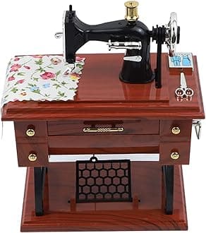 Framendino, Sewing Machine Music Box Vintage Musical Classical Desk Decor Christmas Valentine's Day 1 Pack