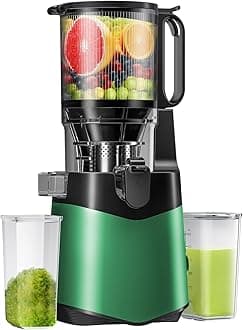 Slow Juicer Machines, 5.8" Feeding Chute For Fruits and Vegetables, High Juice Yield & Easy to Clean