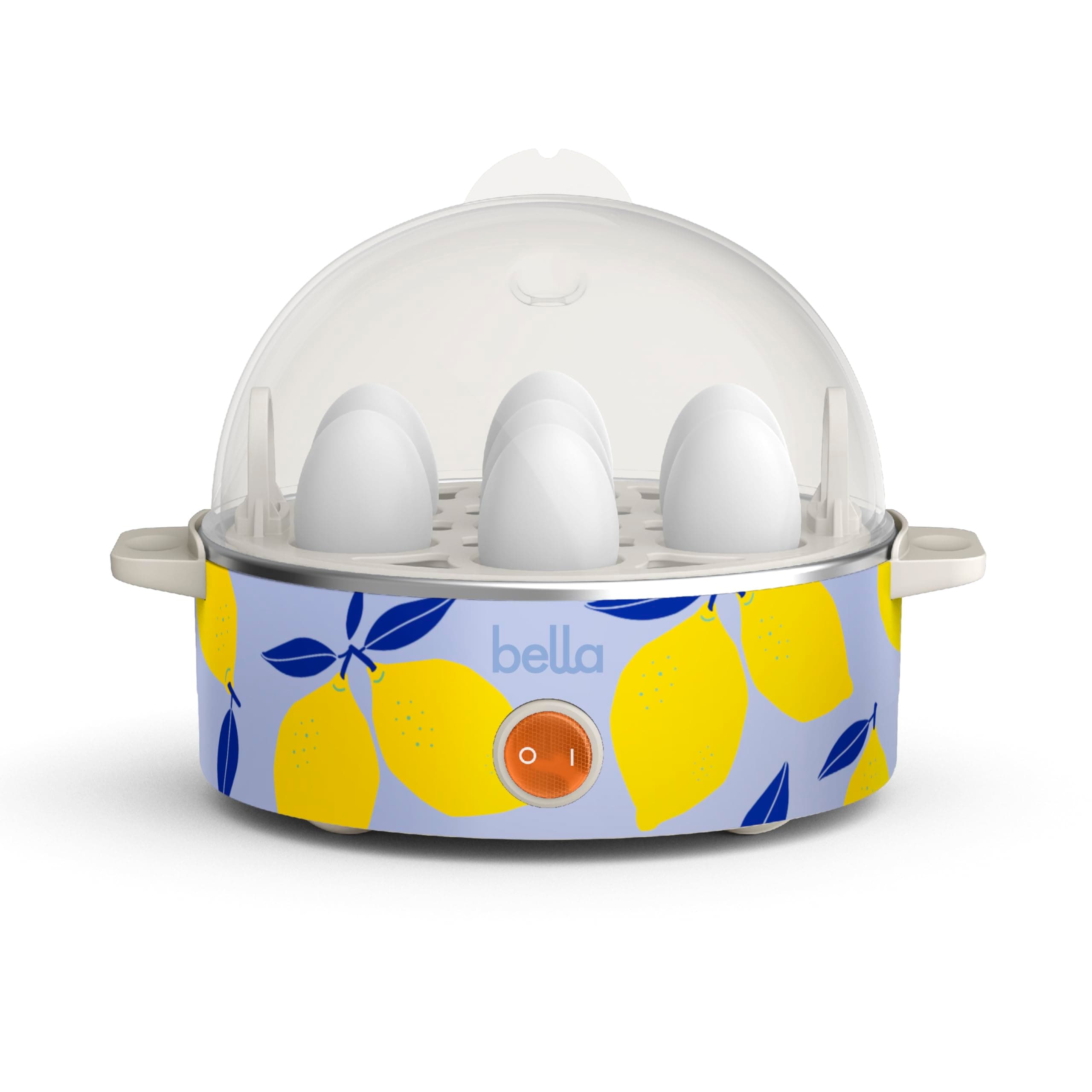 Electric Egg Cooker, 7 Eggs Capacity Tray, Single Stack, for Poached, Scrambled, Hard, Medium & Soft Boiled Eggs, Omelets and Steamed Dumplings, Auto Shutoff, 360 Watt, Blue Lemon Drop