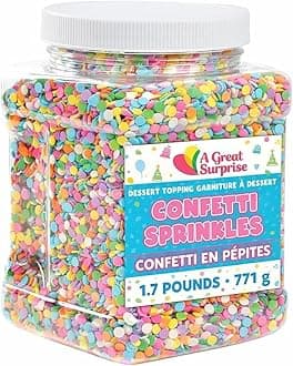 A Great Surprise Easter Sprinkles – 1.7 lb Bulk Pastel Confetti Jimmies – Birthday Cake Sprinkles for Cookies, Cupcakes, Cakes, Ice Cream, Party Desserts & Celebrations