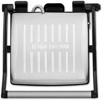 George Foreman Medium Flexe 1800W Electric Grill Toaster Sandwich Maker | 2-in-1 Non-Stick Contact Griller & Open Griddle BBQ, Drip Tray | Burger Griller, Steaks, Veggies, Panini & more | Black 26250