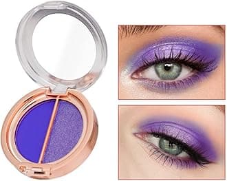 Double Color Eye Shadow Palette - High Pigment Makeup, Matte Shimmer Metal Powder, Waterproof and Durable (09#Sapphire Blue)