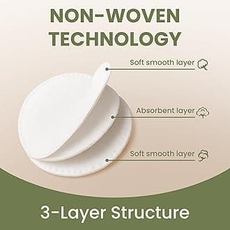Cotton Round Pads for Face 300 Pack - 3 Layer Eye Makeup and Nail Polish Remover - Lint Free Cleansing Circle Pad for Facial Exfoliating, Toner - Travel Size Skin Care Rounds