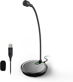 CMTECKUSB Computer Microphone G009, Noise-Cancelling Recording Desktop Mic for PC/Laptop for Online Chatting, Home Studio, Podcasting, Gaming, Skype, YouTube with Mute Function (Dark Black)