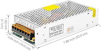 BTF-LIGHTING AC100-240V to DC5V20A Max100W Switching Power Supply Device Transformer Adapter Converter for LED Strip/String/LED Matrix,CCTV Camera,Security System,Radio,Cats