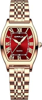 CRRJUClassic Fashion Women's Rhinestone Diamond Wrist Watches Stainless Steel Japanese Quartz Movement Analog Dress Watches for Women