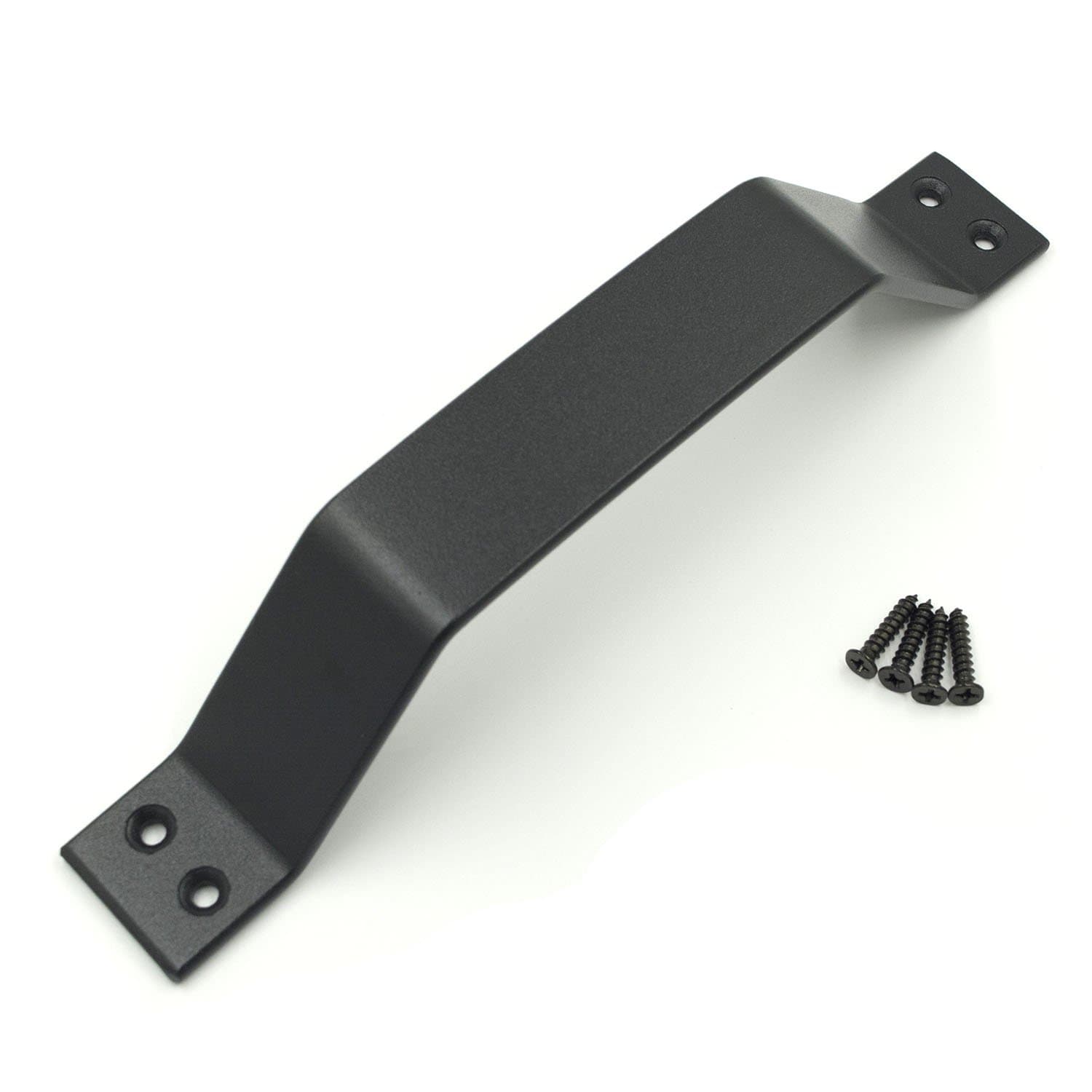 Black Barn Door Handle - 9 inch Rustic Door Pull Handle for Shed, Garage and Sliding Barn Doors - Powder Coated Finish - Premium Carbon Steel