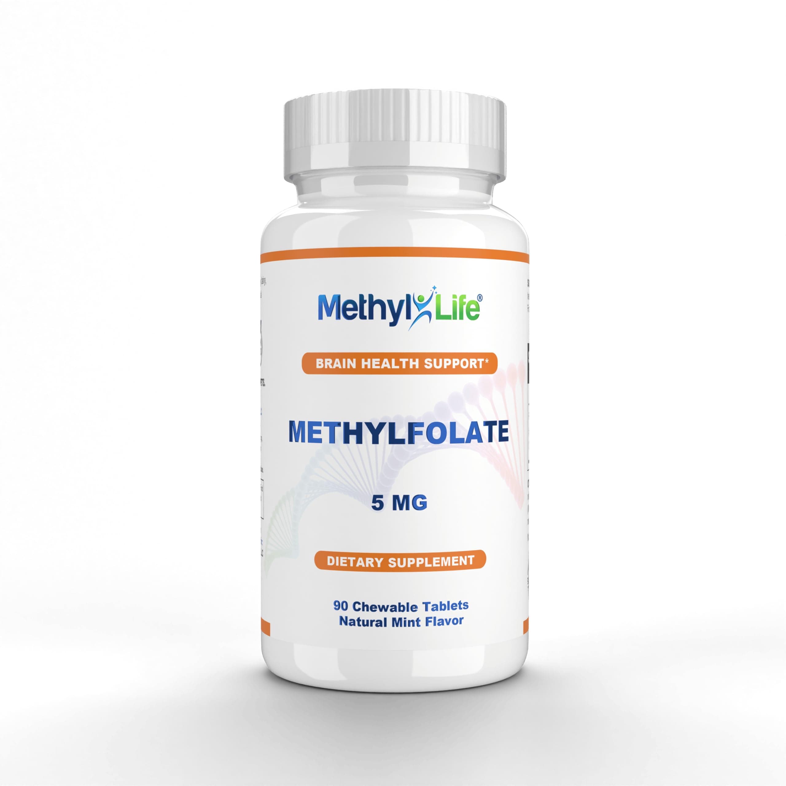 L-Methylfolate 5 mg - Chewable Active Folate Tablets with ultrapure Form of Cerebrofolate® (L-5-MTHF, Calcium) | Vegan, Non-GMO, Gluten-Free | 90 Chewable Tablet