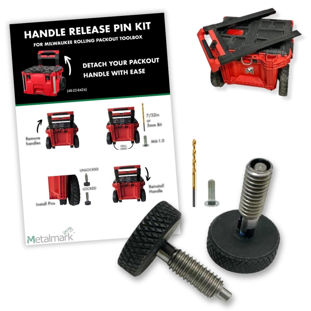 Handle Release Pins Compatible with Milwaukee Packout | Handle Quick Release Pins for Milwaukee Packout | Handle Removal Kit for Packout