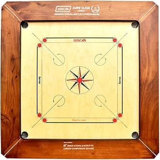KNK Carrom Board Sure SLAM Indoor Board Game Approved by Carrom Federation of India & Maharashtra Carrom Association (Jumbo, 36mm)