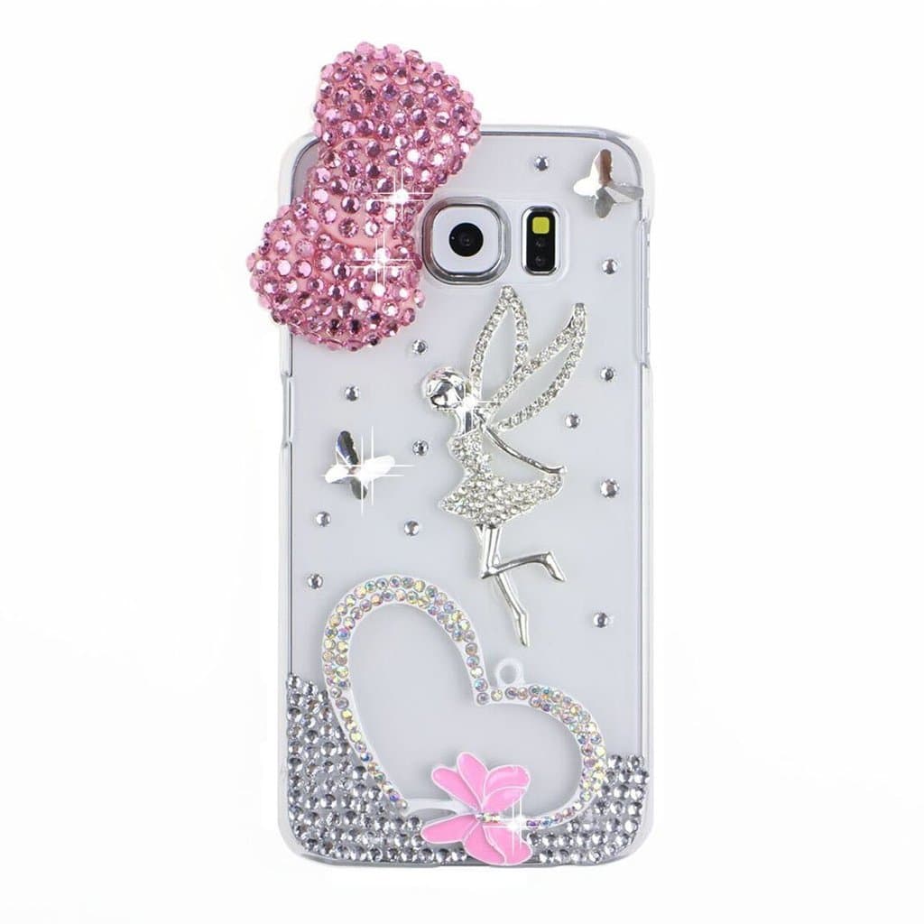 S6 Edge Case,Galaxy S6 Edge Case,EVTECH 3D Handmade Fashion Crystal Rhinestone Bling Case Cover Hard Case Clear(100% Handcrafted)