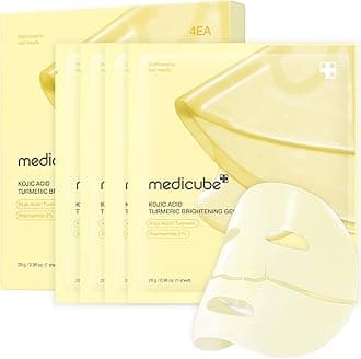 medicube Kojic Acid Turmeric Brightening Gold Jelly Gel Mask | Overnight Face Mask for Glass Glow Skin- Elasticity, Hydrating, Firming and Moisturizing | Korean Skincare, 28grams x 4ea
