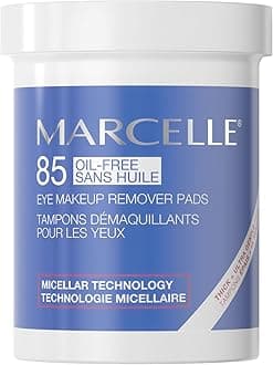 Marcelle Oil-Free Eye Make-Up Remover Pads, Sensitive Eyes, Long-Wearing Makeup Removal, Micellar Technology, Hypoallergenic, Fragrance-Free, Paraben-Free, Alcohol-Free, Cruelty-Free, 85 Pads