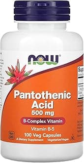 NOW Foods Pantothenic Acid, 100 Caps 500mg