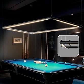 Solvita Pool Table Light –Premium LED Billiard Light, Flicker-Free, Adjustable Height & 360° Rotatable Design – Bright White 3000K (Rectangle 49.6 x 25 inch)