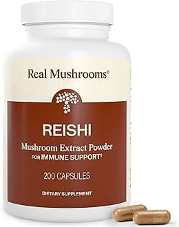 Reishi Extract Supplements (200 ct) Capsules for Longevity - Non-GMO Reishi Capsules for Improved Sleep and Relaxation