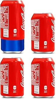 Can Covers that Look Like Soda, Silicone Sleeves for Cans, Can Wraps, Fits All 12FL OZ 355ml (Red - 4 Pack)