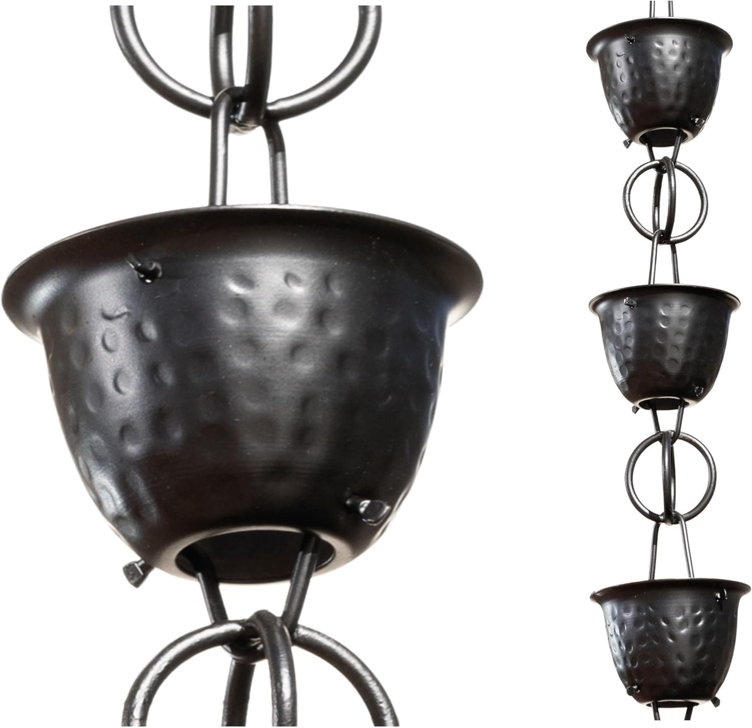 Hammered Cup Rain Chain