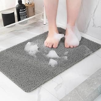 Non-Slip Bathtub Mat, Anti Slip Shower Mat, Fast Drying Bathtub Mats, Foot Scrubber Mat, Anti Slip Mat for Tub, Floor, Bathroom, Kitchen, Home, Hotel (Grey 36"×24")