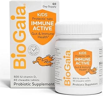 Protectis Immune Active Kids Probiotic | Clinically Proven Probiotic + Vitamin D | Supports Immune, Digestive & Overall Health | Kids Probiotic | Orange Chewable Tablets | 60 Day Supply