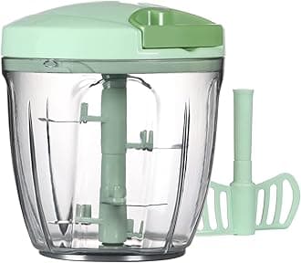 Manual Food Chopper Vegetable Cutter, Hand String Vegetable Chopper Onions Cutter for Vegetable Fruits Nuts BPA Free Food Safe Material, 900ml Green